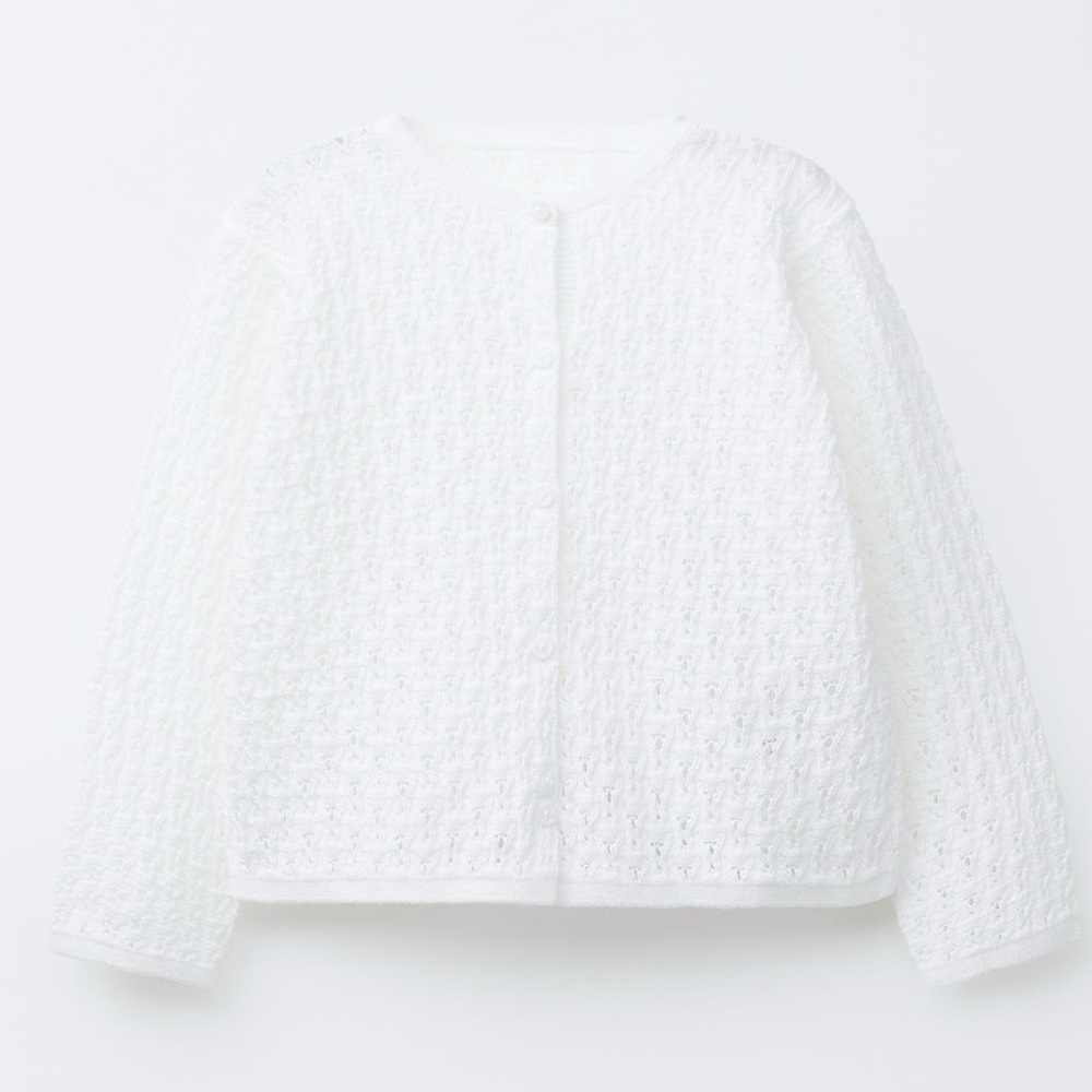 Zara Cream Textured Knit Sweater
